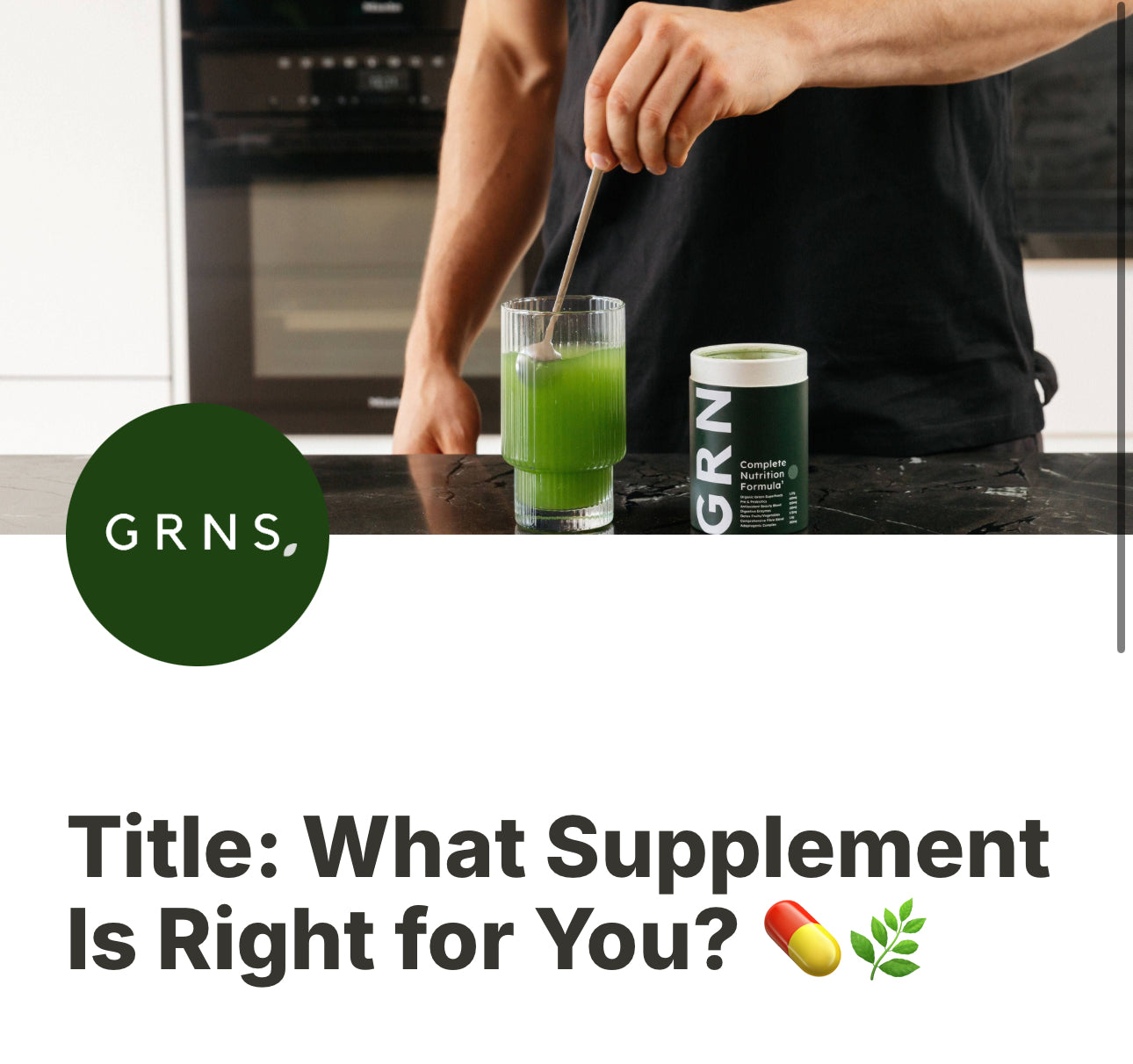 What Supplement Is Right For you